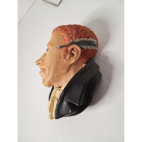 Vintage BOSSONS Congleton England URIAH HEEP 1964 Chalkware Head Wall Hanging - Picture 5 of 11